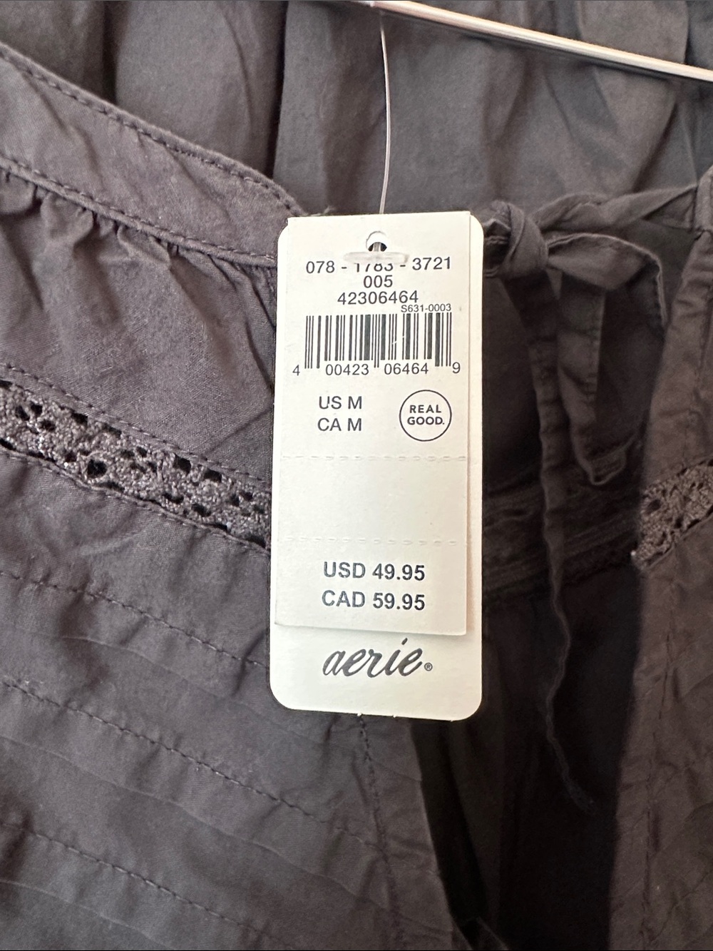 Aerie Tie-Front Peasant Blouse - Picture 3 of 9